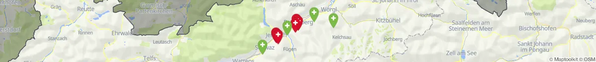 Map view for Pharmacies emergency services nearby Steinberg am Rofan (Schwaz, Tirol)